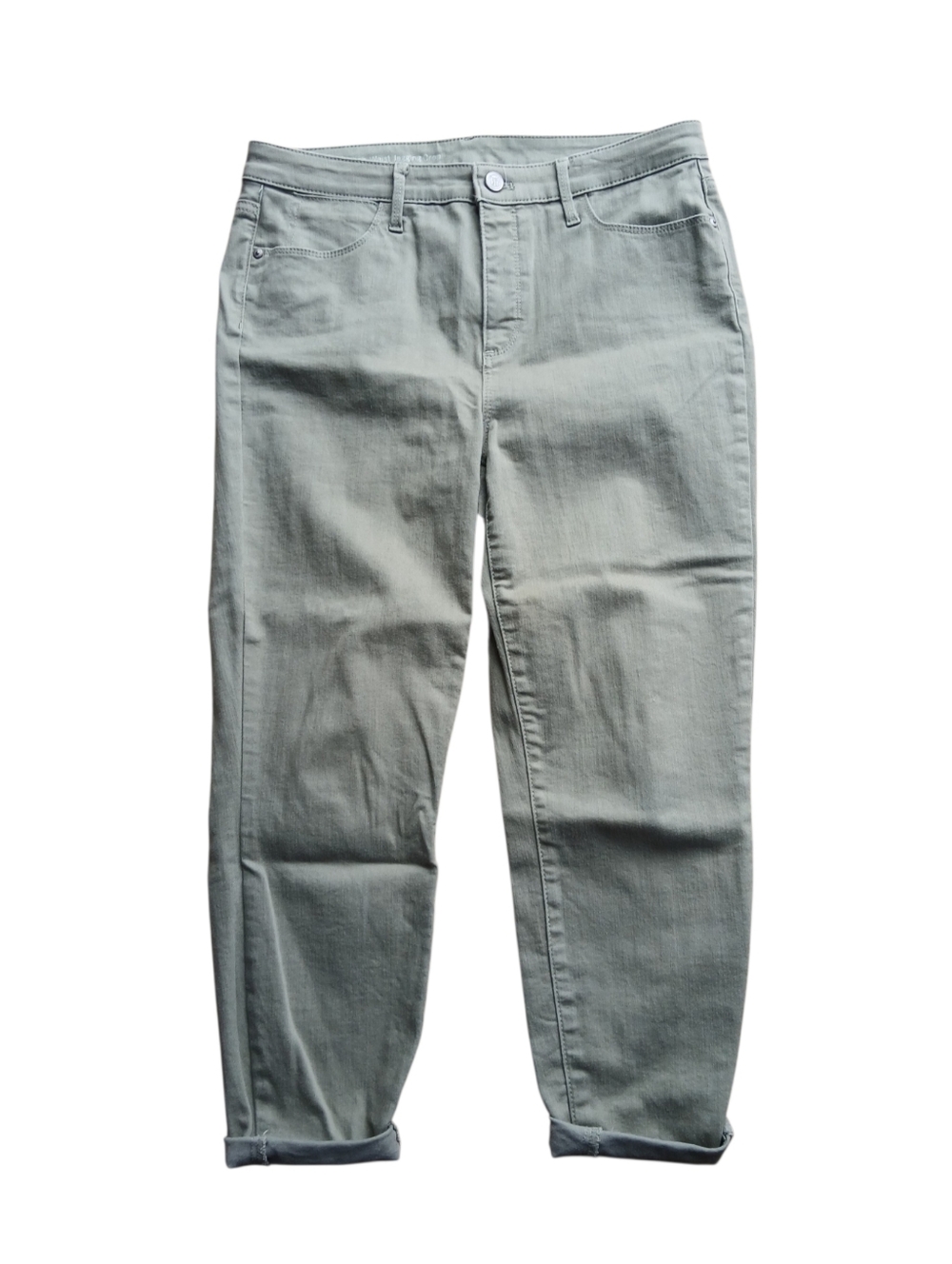 Talbots Size 10 Light Sage High Waist Jegging Crop Straight-Leg Jeans